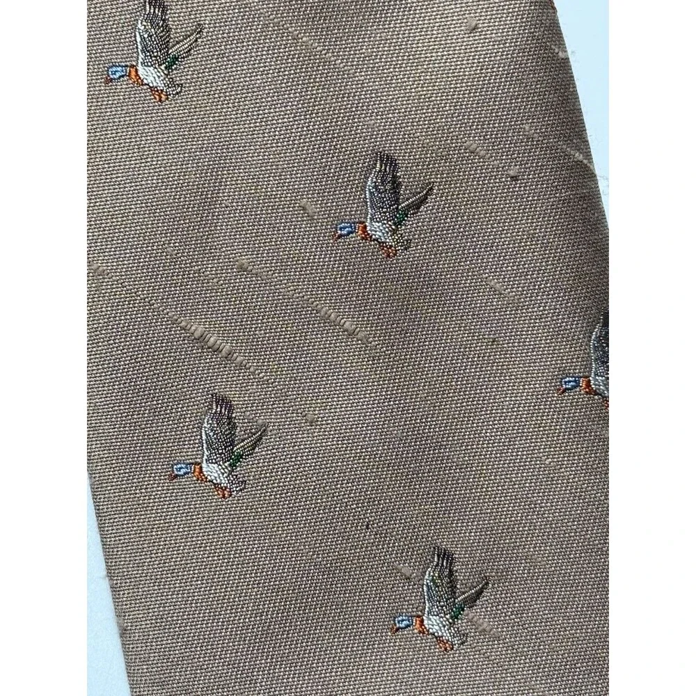 Vintage Brownstone Polyester Raw Silk Flying Duck The In Light Brown
